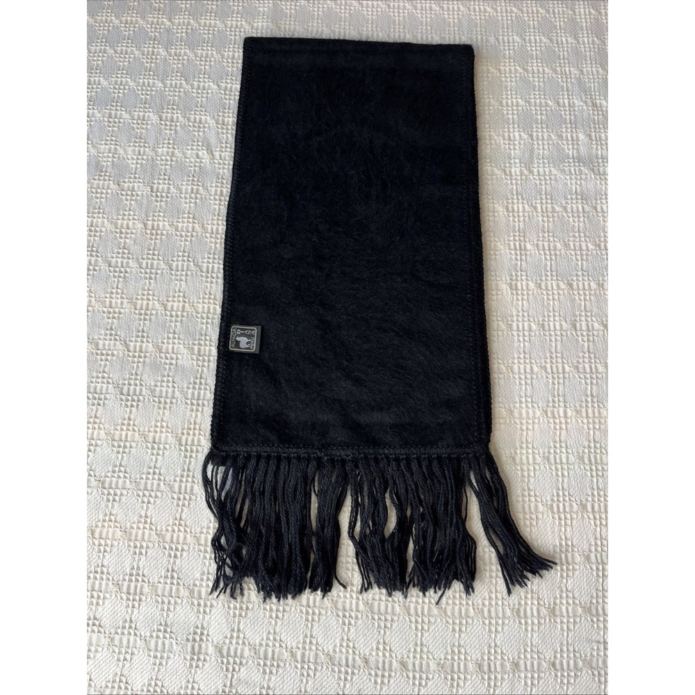 Diana Peru Alpaca Woman's Scarf Wrap Black Soft Cozy Fringe Classic Warm Winter